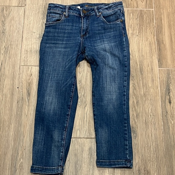 Kut from the Kloth Jeans Lauren Blue Ankle Cropped Straight Crop Stretchy Slim - Picture 10 of 11